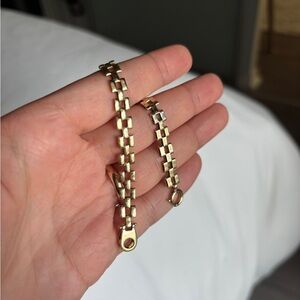 14k Gold Bracelet - Panther/Brick link